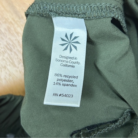 Athleta Green Jogger Pants Women Size 4 Elastic Waist Zip Pockets Ruched - Picture 5 of 12